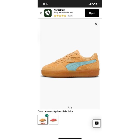 PUMA Palermo Moda Glam Athletics Lace Up Woman’s Sneakers  Almost Apricot Shoes - Picture 3 of 5